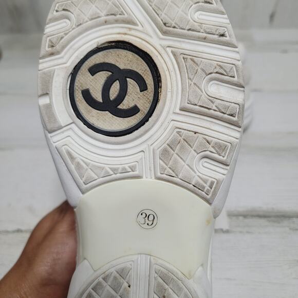 CHANEL White and Gray Sneakers - Picture 7 of 13